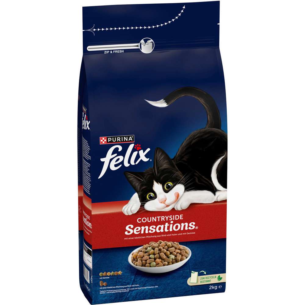 Produktabbildung Felix Katzen-Trockenfutter Countryside Sensations, Huhn/Rind/Gemüse