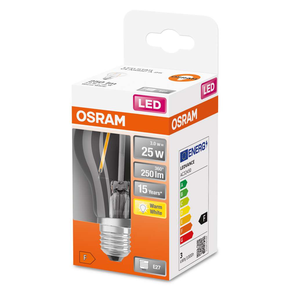 Produktabbildung Osram Glühbirne, LED STAR FILAMENT KLAR CLA 25 non-dim