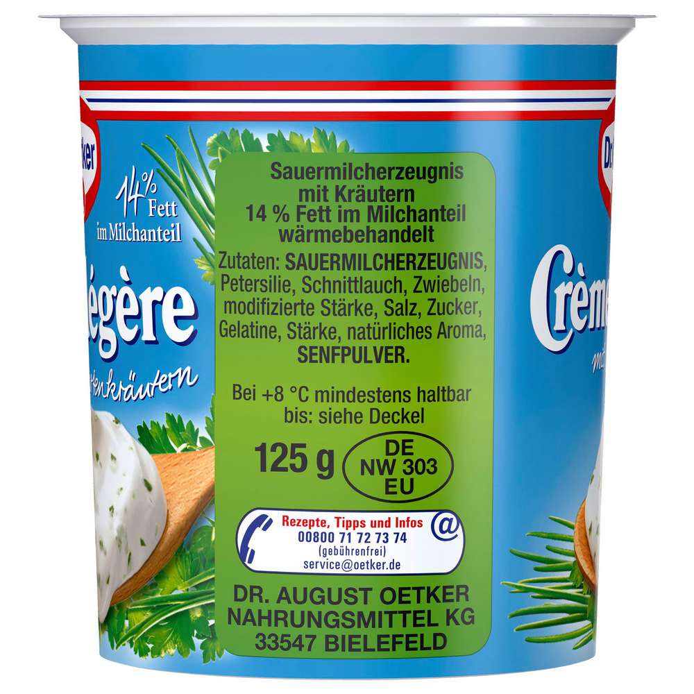 Produktabbildung Dr. Oetker Cremè Lègére, Gartenkräuter
