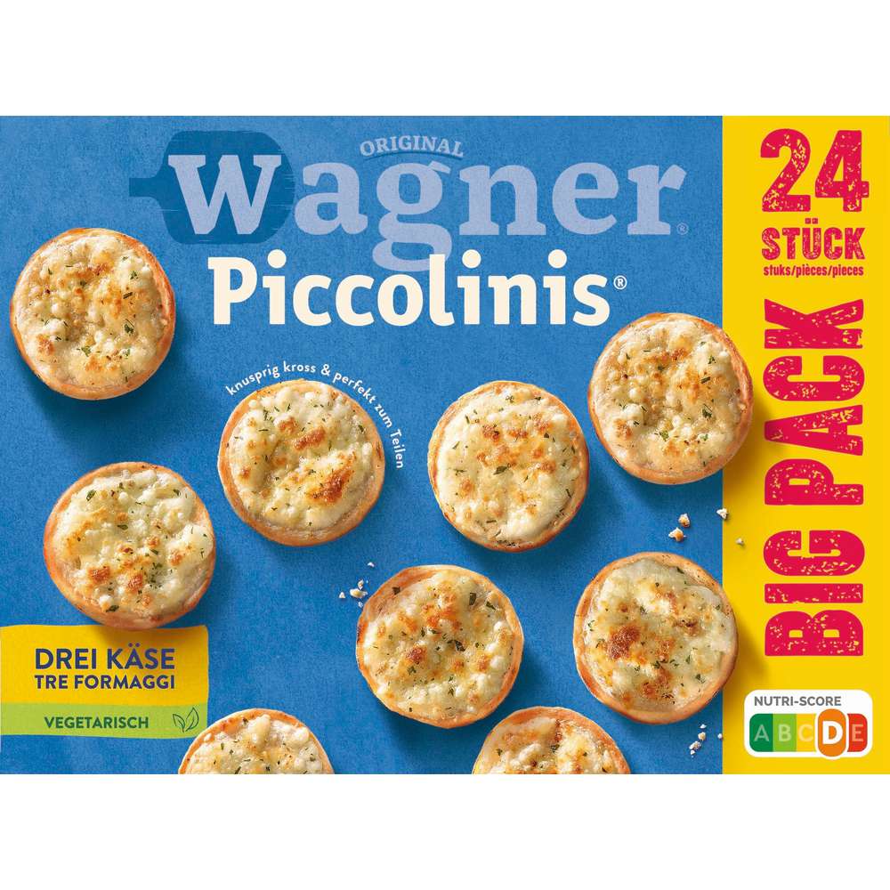 Produktabbildung Wagner Piccolinis drei Käse Big Pack, tiefgekühlt