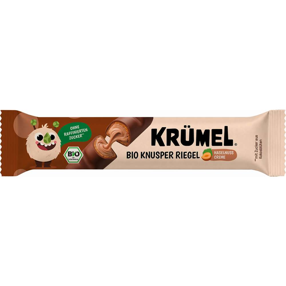 Produktabbildung Krümel Bio Knusper Riegel, Haselnusscreme