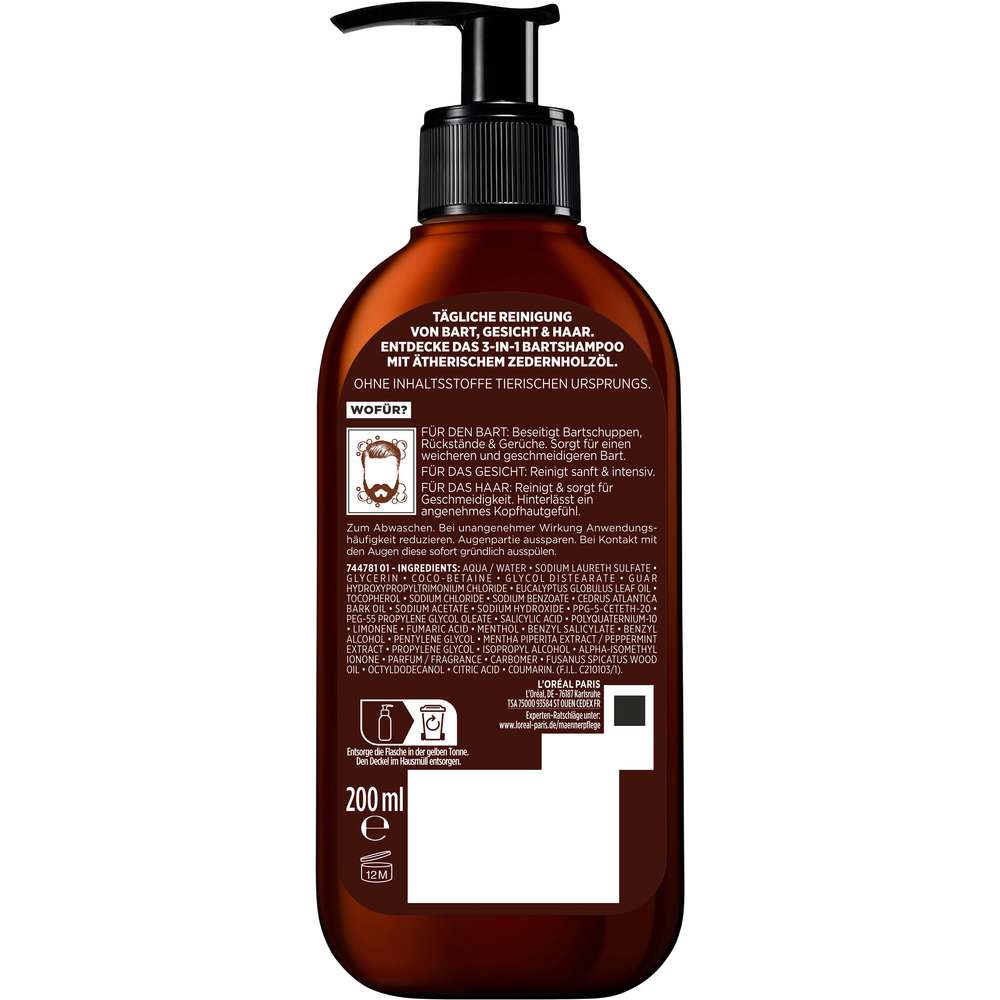 Produktabbildung L'Oreal Paris Bart Shampoo Men Expert, 3 in 1