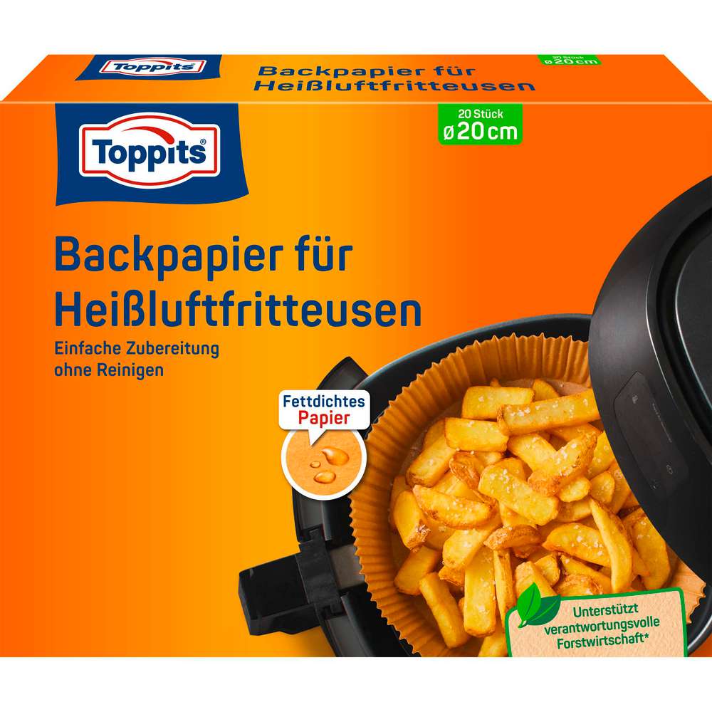 Produktabbildung Toppits Backpapier für Heißluftfritteusen