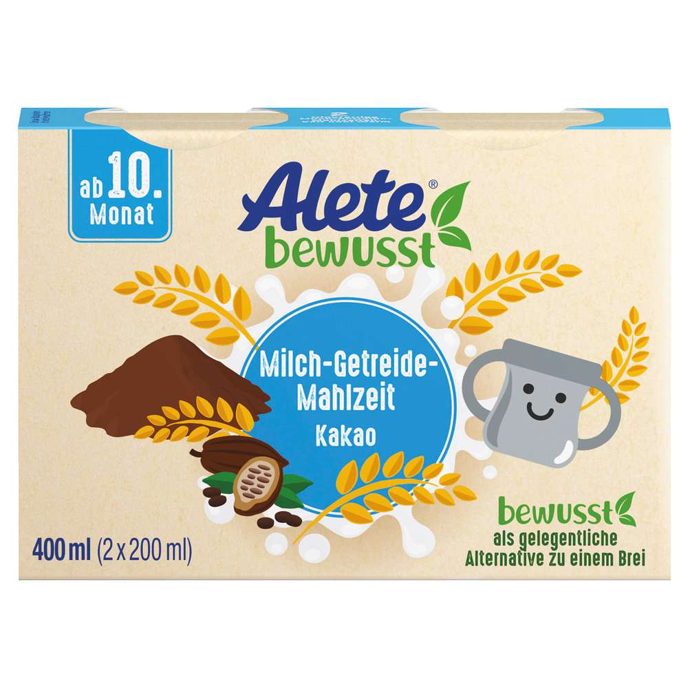 Produktabbildung Alete Milch-Getreide-Mahlzeit, Kakao