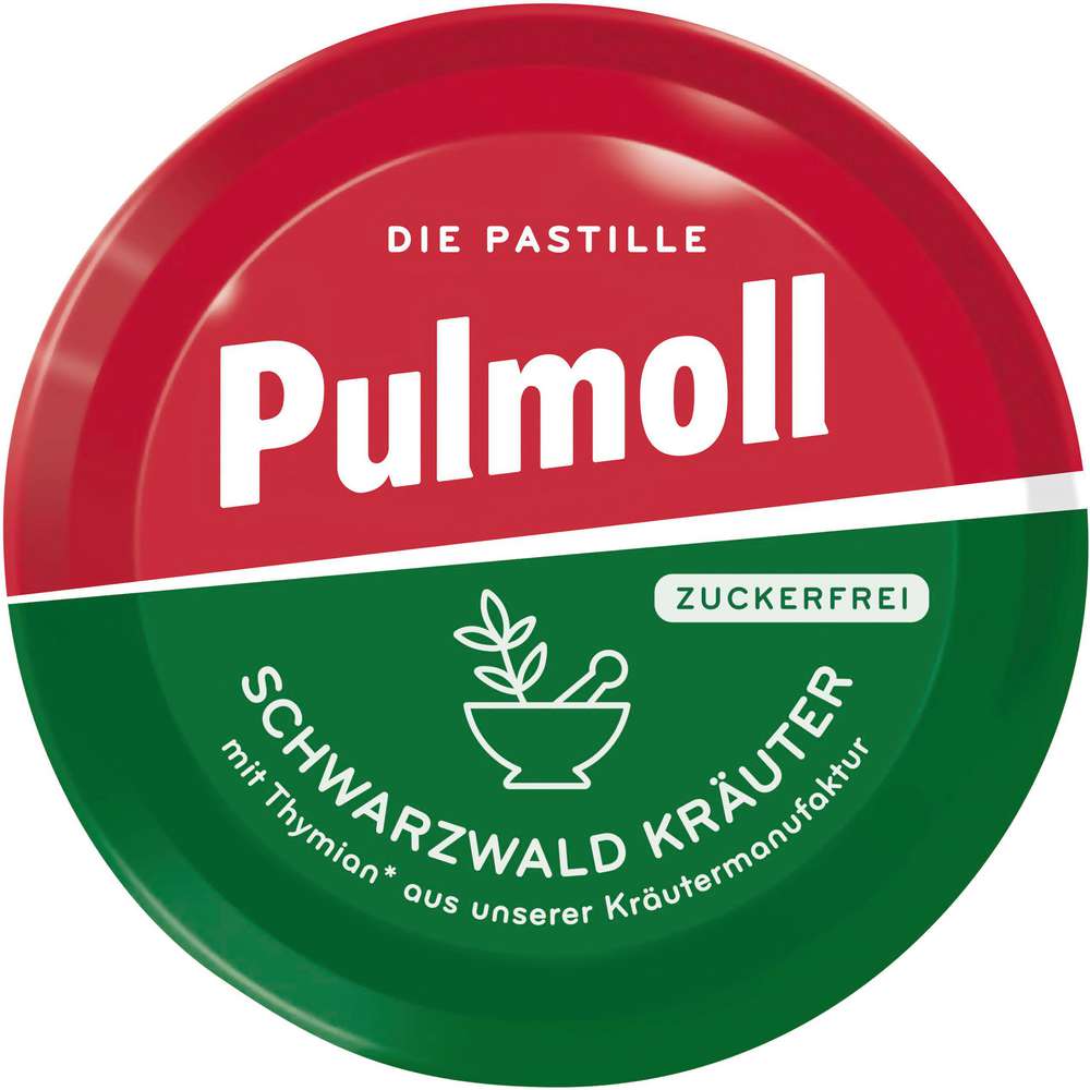 Produktabbildung Pulmoll Schwarzwald Kräuter zuckerfrei Bonbons