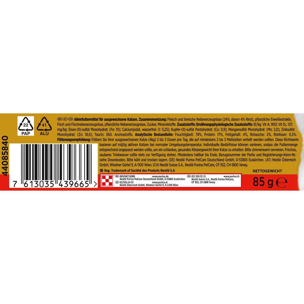 Produktabbildung Purina Katzen-Nassfutter Gourmet Gold, Raffiniertes Ragout, Rind