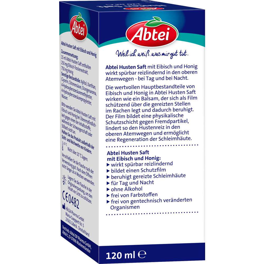 Produktabbildung Abtei Hustensaft Eibisch Honig