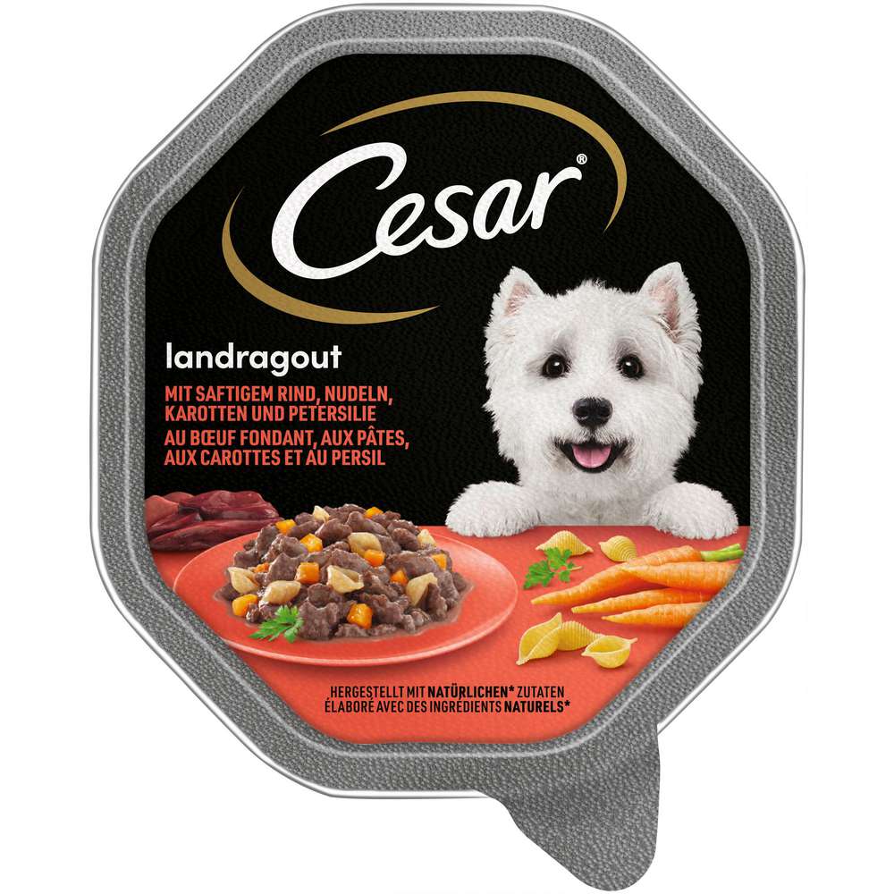Produktabbildung Cesar Hunde-Nassfutter Landküche, Rind/Pasta/Karotten