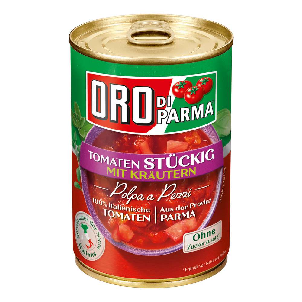 Produktabbildung Oro Di Parma Stückige Tomaten, Kräuter