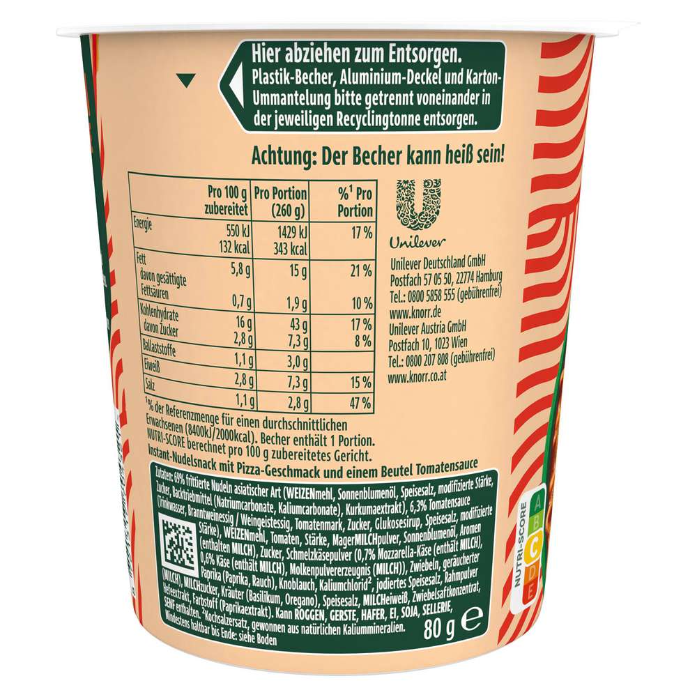 Produktabbildung Knorr Pasta Snack Fusion, Pizza Taste