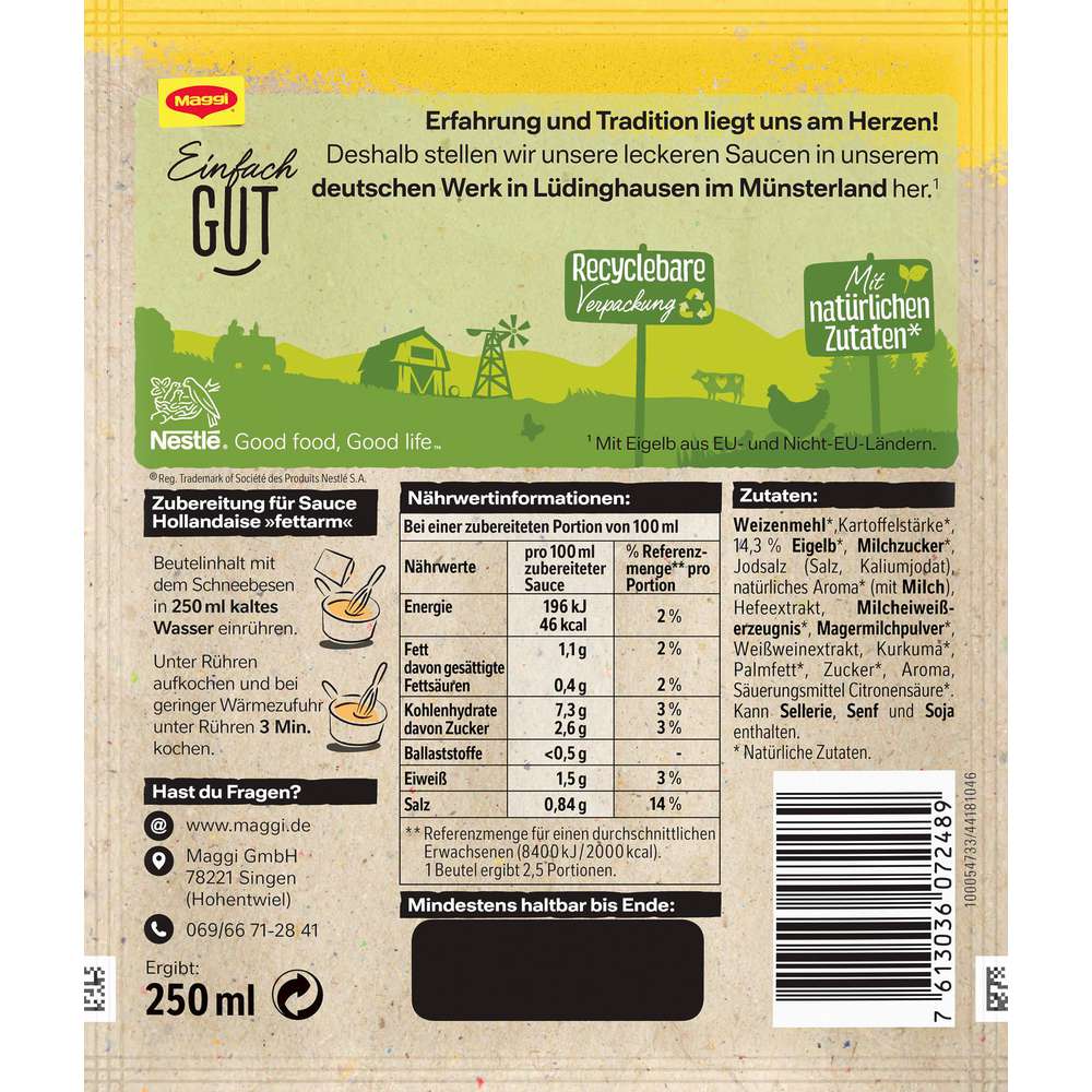 Produktabbildung Maggi Genießer Sauce, Hollandaise fettarm