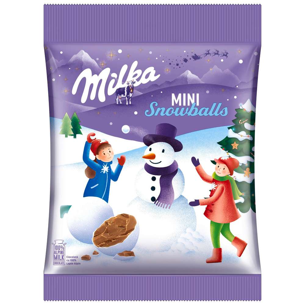 Produktabbildung Milka Schokoladen-Kugeln, Mini Snow Balls