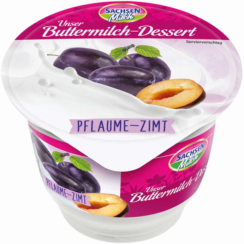 Produktabbildung Sachsenmilch Buttermilch-Dessert, Pflaume