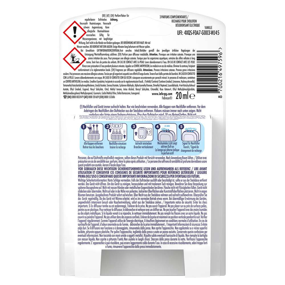 Produktabbildung Febreze Duftstecker 3 Volution Nachfüller, Vanille