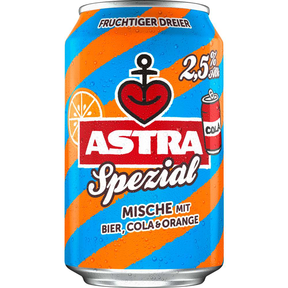 Produktabbildung Astra Spezial Mische mit Bier, Cola & Orange, 2,5%