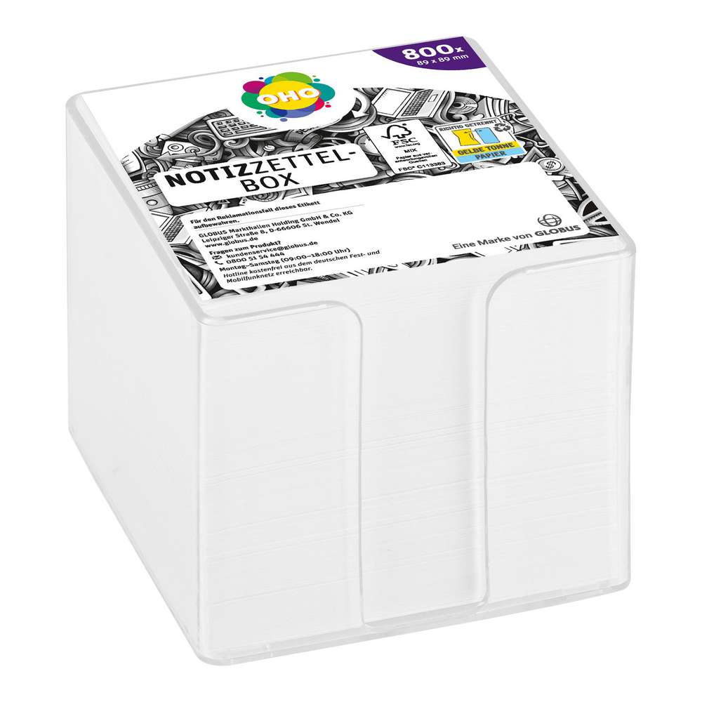 Produktabbildung OHO Notizzettel-Box