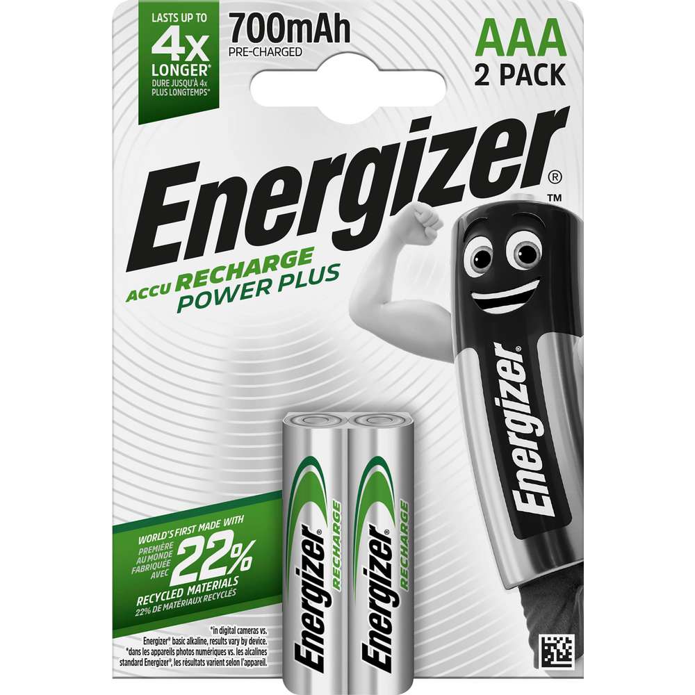 Produktabbildung Energizer NiMH Akkumulator Power Plus, Micro (AAA), 700 mAh, 1,2 Volt