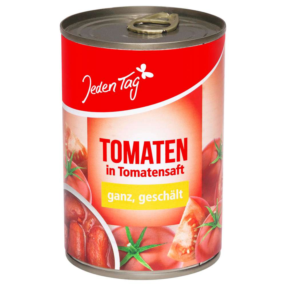 Produktabbildung Jeden Tag Tomaten geschält, in Tomatensaft