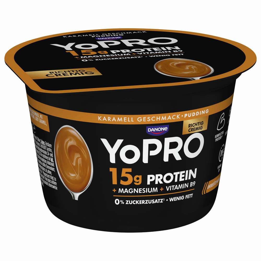 Produktabbildung Danone YoPRO  Protein Pudding Karamell mit Magnesium + Vitamin B9