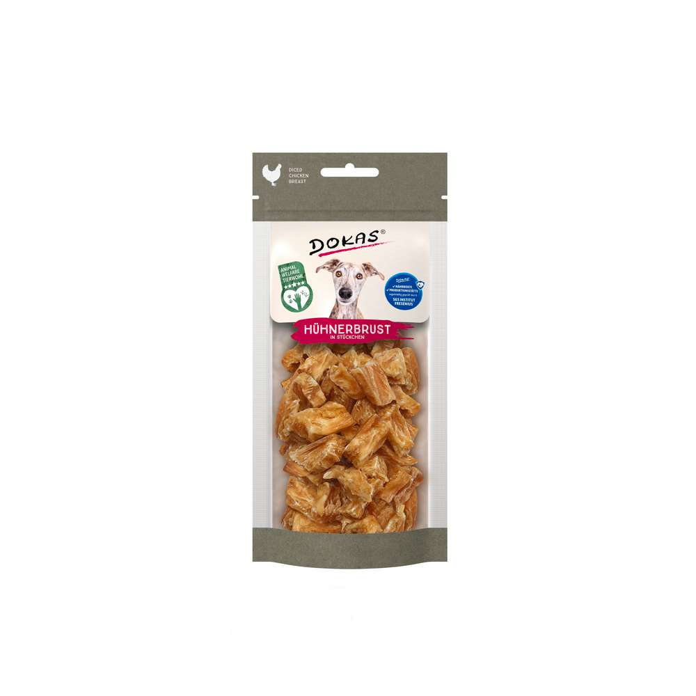 Produktabbildung Dokas Hunde-Snack, Hühnerbruststücke