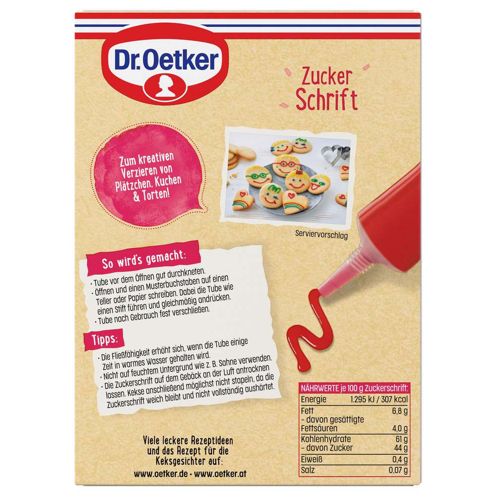 Produktabbildung Dr. Oetker Zuckerschrift, 4 Farben