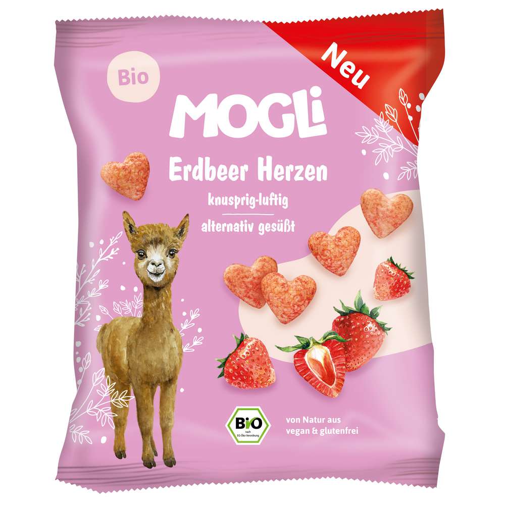 Produktabbildung MOGLi Bio Erdbeer Herzen