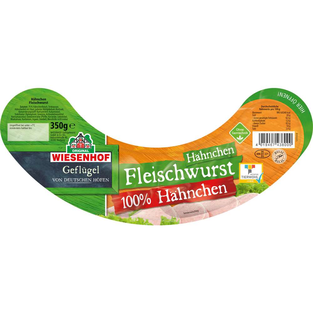 Produktabbildung Wiesenhof Hähnchen-Fleischwurst
