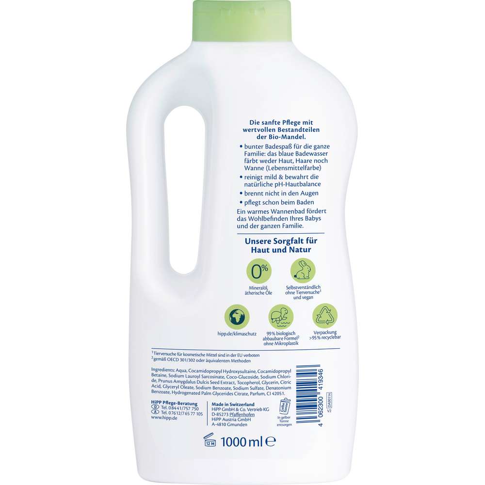 Produktabbildung Hipp Familienbad, Babysanft Sensitiv mit Bio-Mandelextrakt