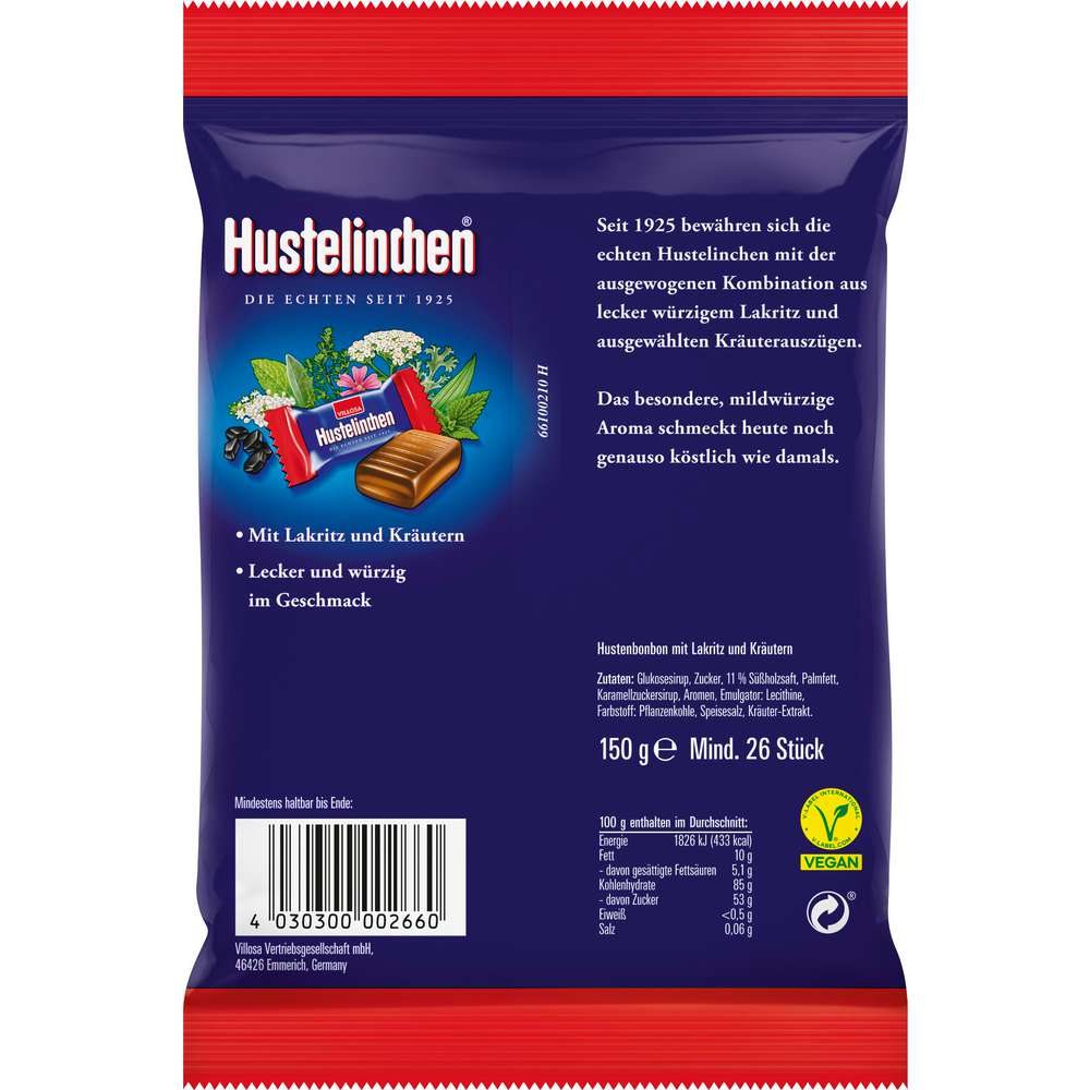 Produktabbildung Villosa Hustenbonbons Hustelinchen, Original