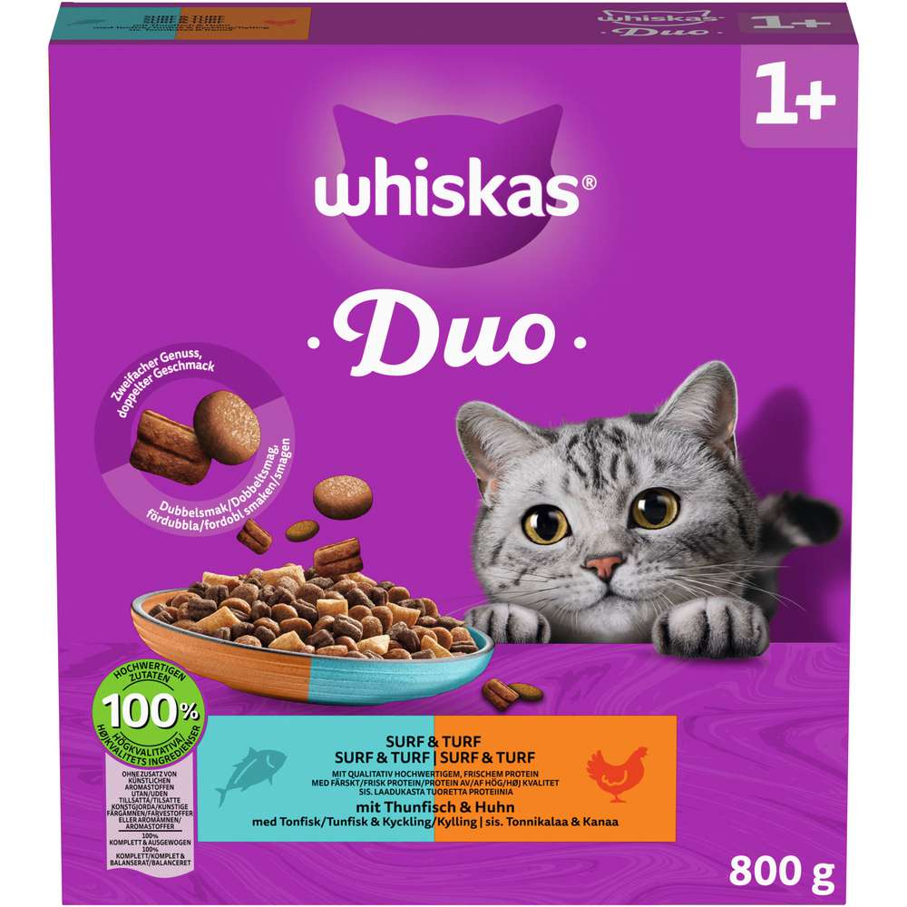 Produktabbildung Whiskas Katzen-Trockenfutter Duo, Surf & Turf