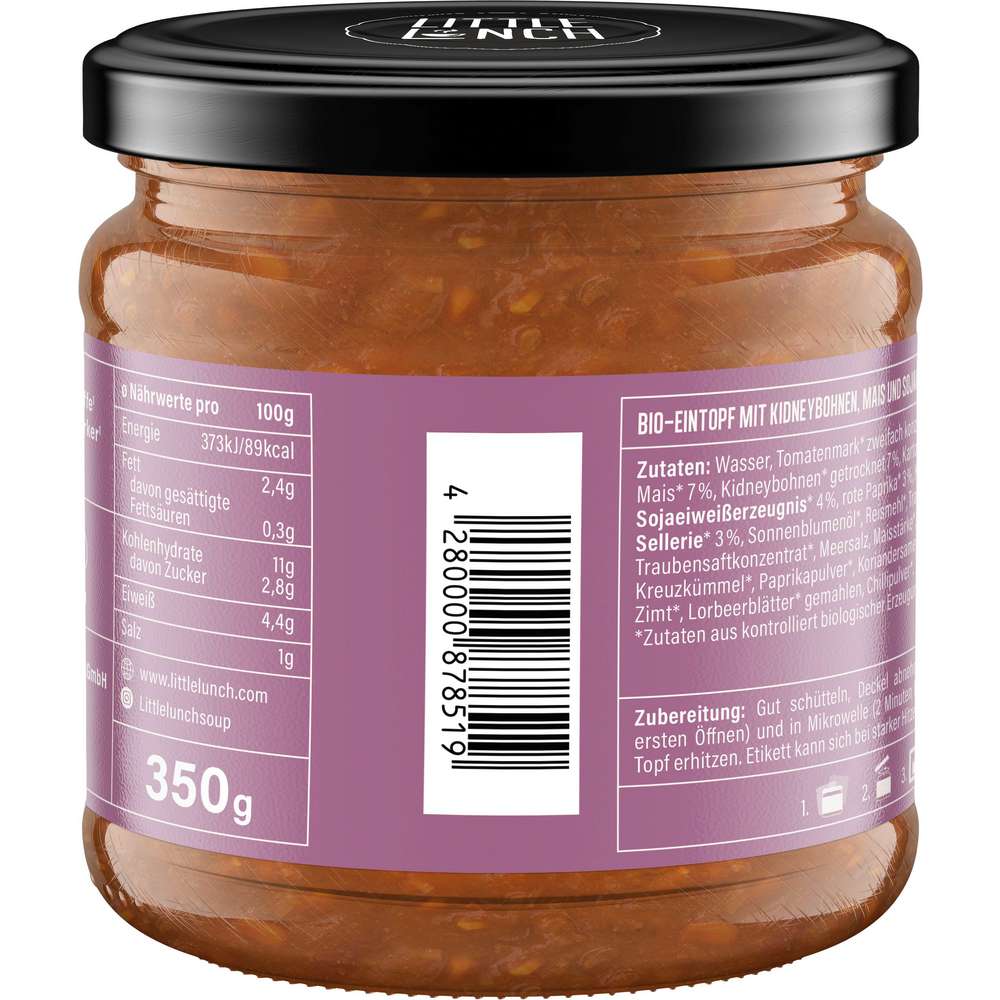 Produktabbildung Little Lunch Bio-Eintopf Chili Sin Carne, vegan