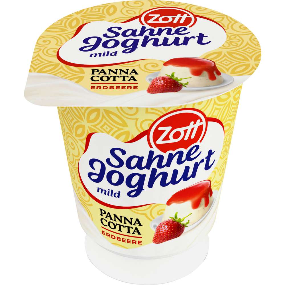 Produktabbildung Zott Sahnejoghurt, Erdbeer Panna Cotta