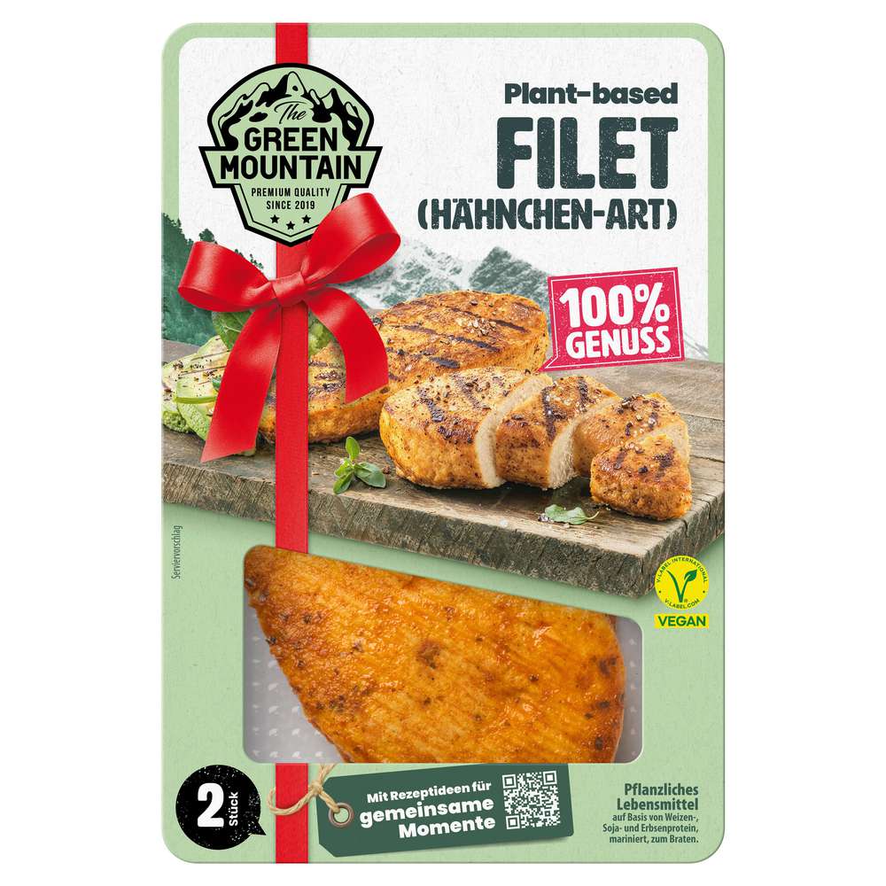 Produktabbildung The Green Mountain Filet Hähnchen Plant-Based, vegan