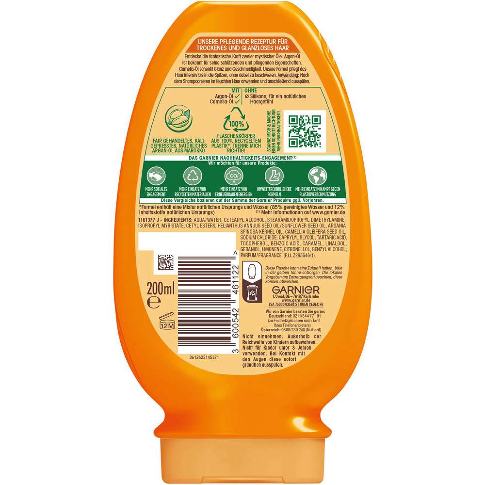 Produktabbildung Garnier Haarspülung Wahre Schätze, Argan+Camelia