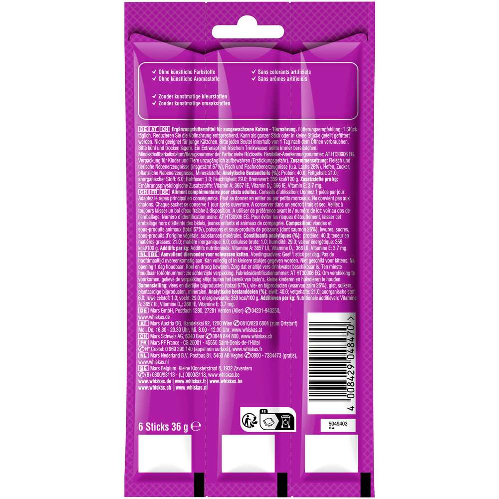 Produktabbildung Whiskas Katzen-Snack Sticks, Lachs