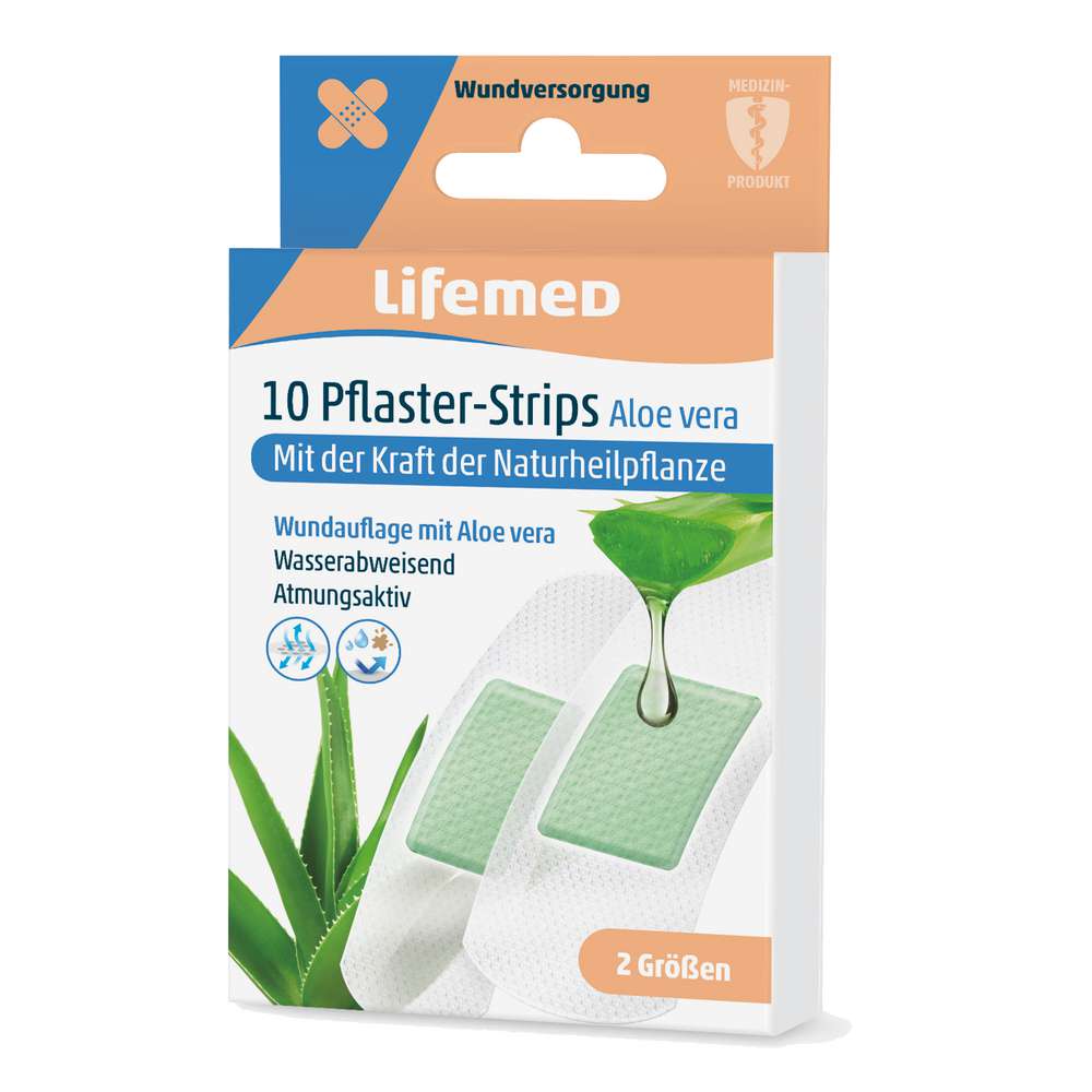 Produktabbildung Lifemed Pflaster-Strips Aloe Vera, 2 Größen