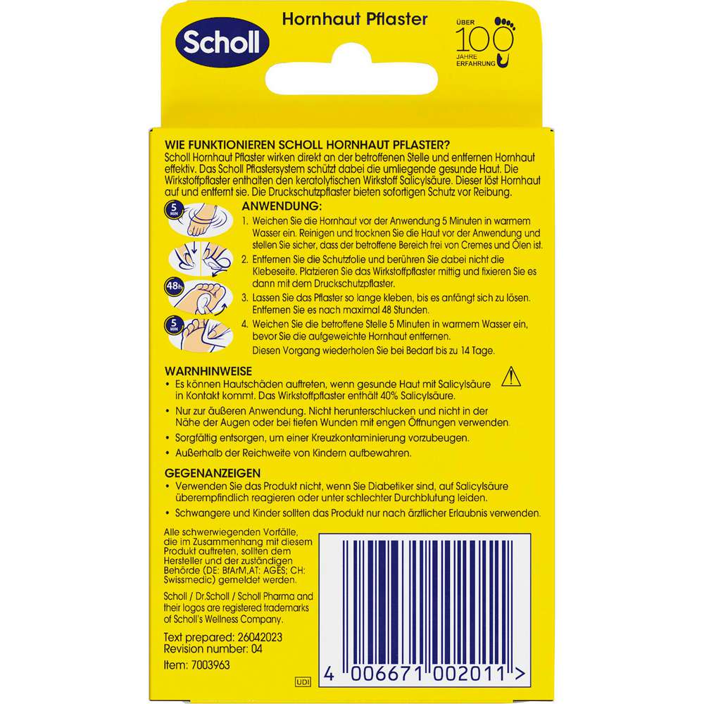 Produktabbildung Scholl Hornhaut Pflaster, 4 Stück