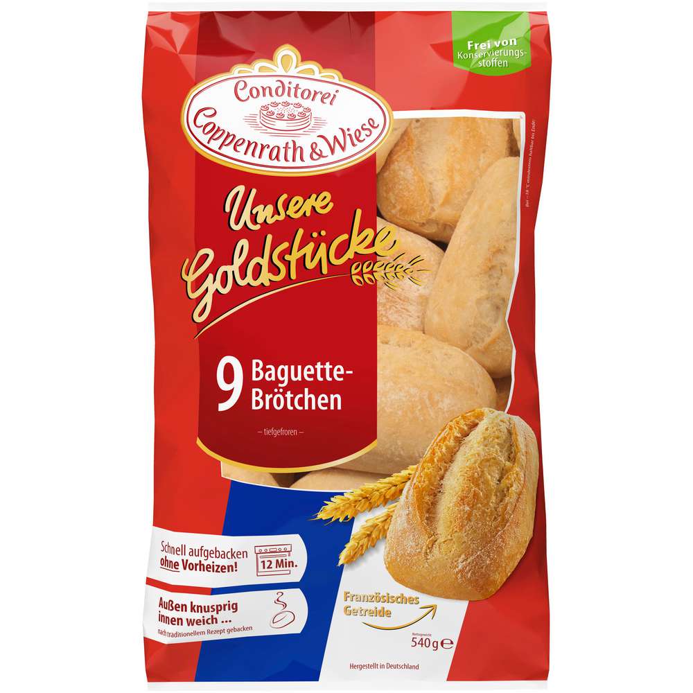 Produktabbildung Conditorei Coppenrath & Wiese Baguettebrötchen, Unsere Goldstücke, tiefgekühlt