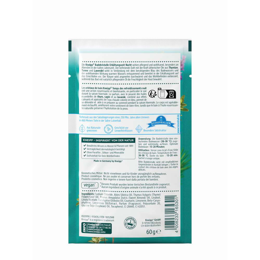 Produktabbildung Kneipp Badekristalle Erkältungszeit Nacht