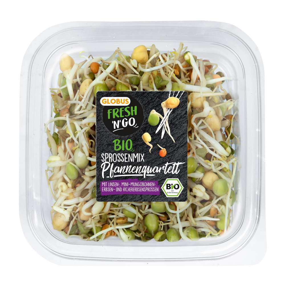 Produktabbildung GLOBUS FRESH 'N' GO Bio Sprossenmix Pfannenquartett
