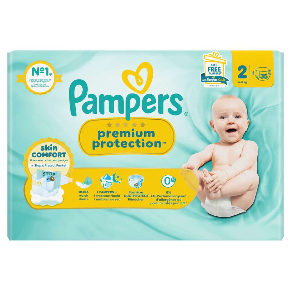 Produktabbildung Pampers Windeln Premium Protection Gr.2 Mini, New Baby 4-8kg