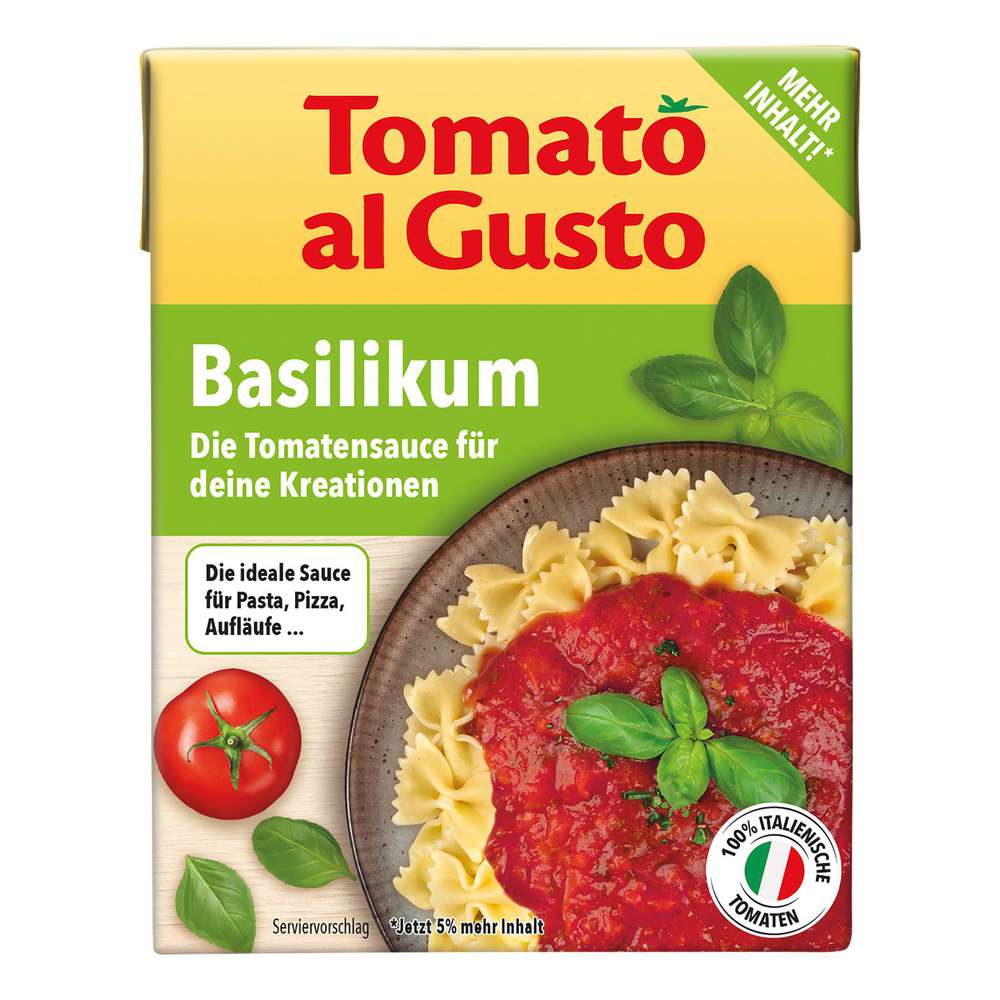 Produktabbildung Tomato al Gusto Tomatensauce Basilikum