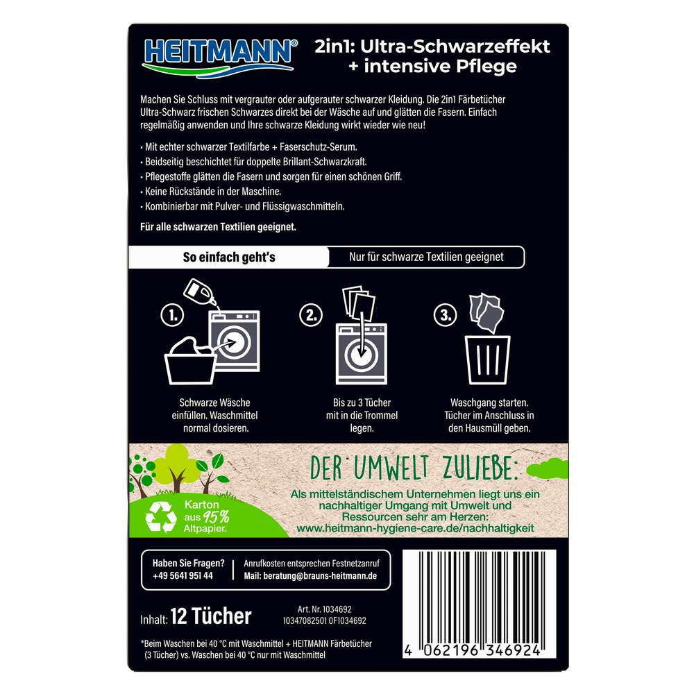 Produktabbildung Heitmann Färbetücher, Ultra-Schwarz