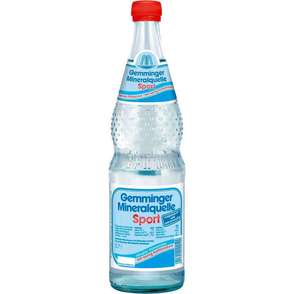 Produktabbildung Gemminger Mineralwasser, Sport weniger Kohlensäure