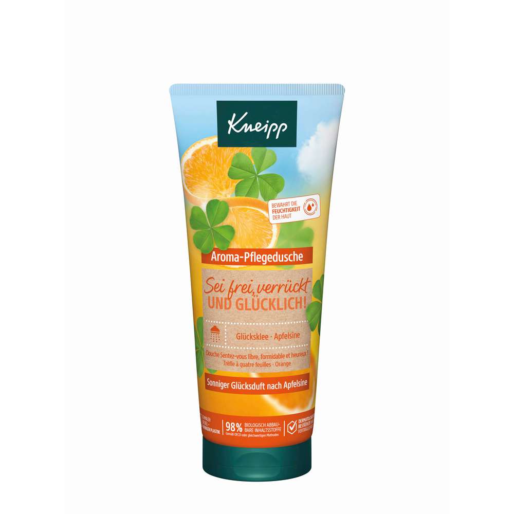Produktabbildung Kneipp Aroma-Pflegedusche Sei frei, verrückt und glücklich, Glücksklee & Apfelsine