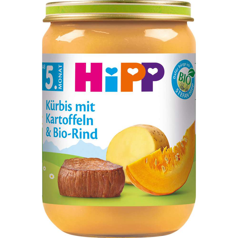 Produktabbildung Hipp Bio Babynahrung Menü, Kürbis mit Kartoffeln & Bio-Rind