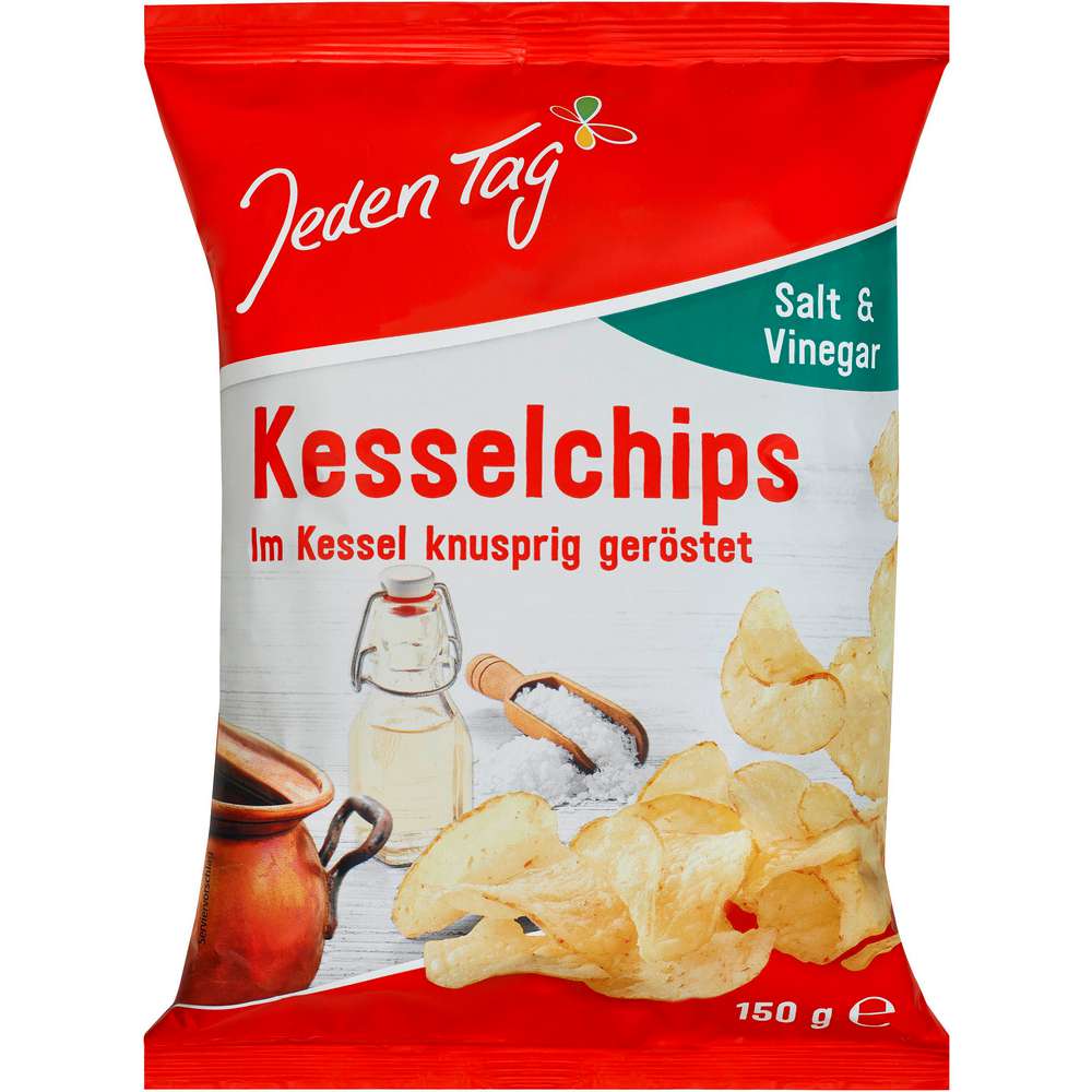 Produktabbildung Jeden Tag Kessel Chips, Salz & Vinegar
