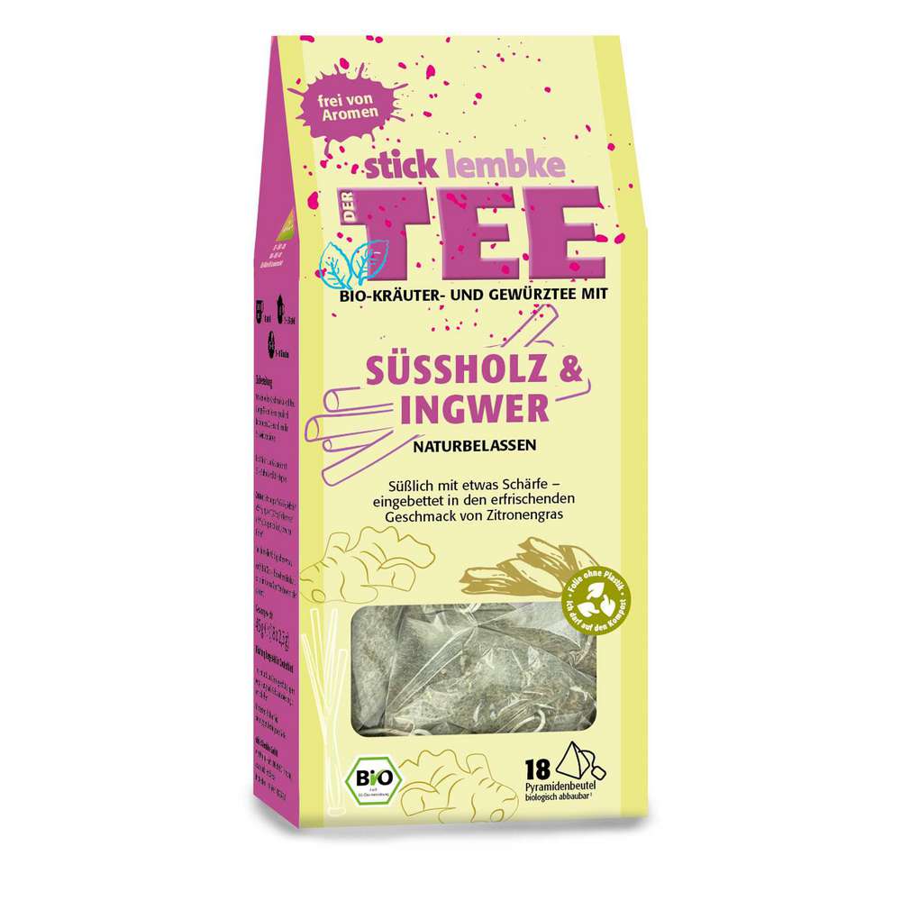 Produktabbildung sticklembke Bio Tee Pyramide, Süßholz & Ingwer