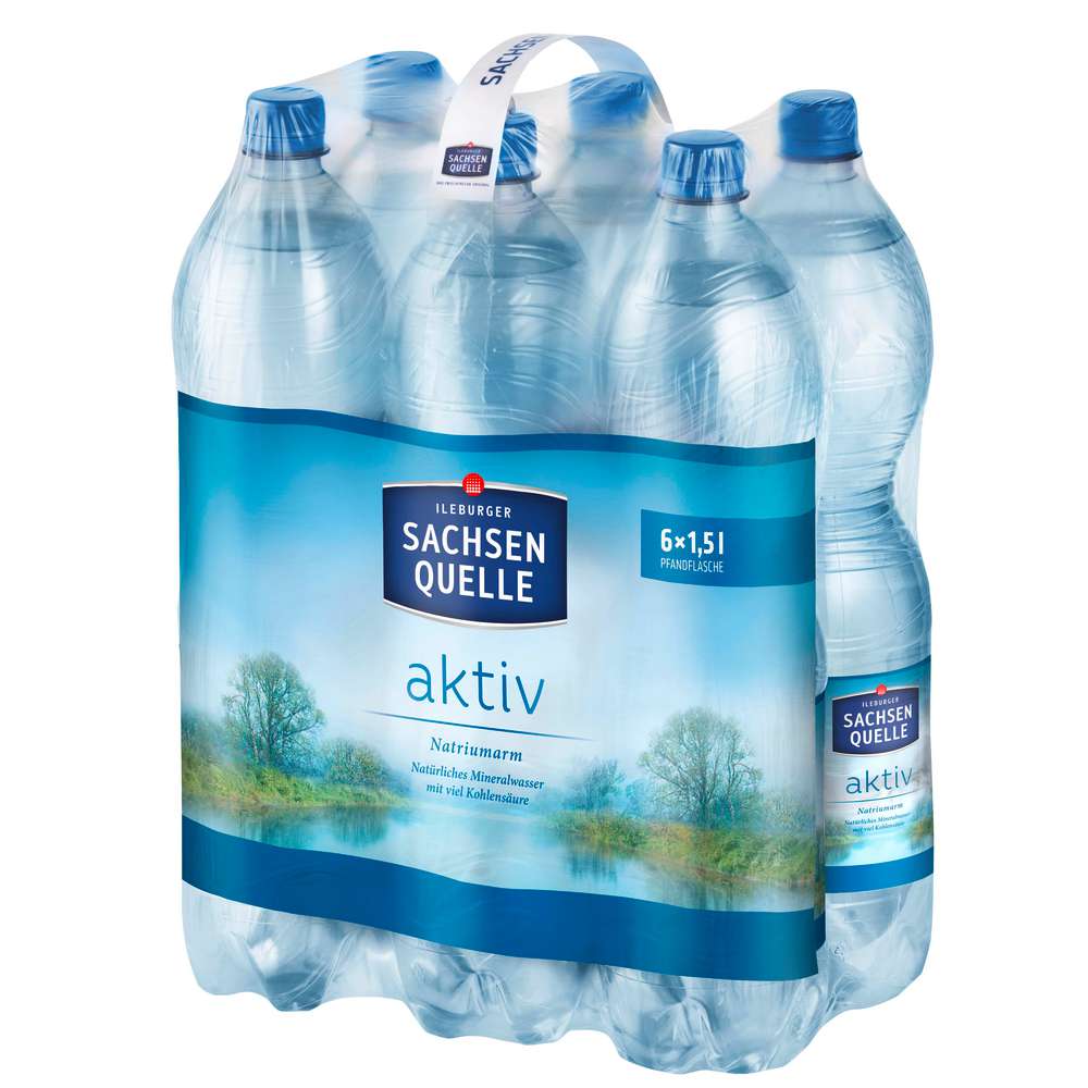 Produktabbildung Ileburger Sachsen Quelle Mineralwasser, aktiv (6x 1,500 Liter)
