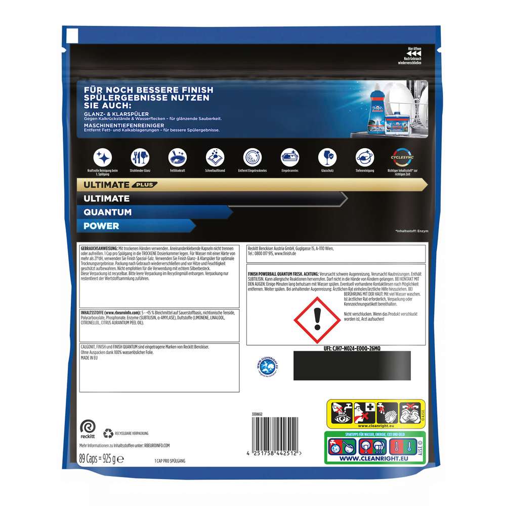 Produktabbildung Finish Spülmaschinen-Caps, Powerball Quantum Fresh